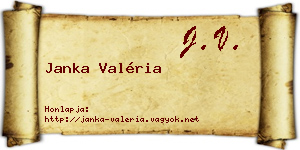 Janka Valéria névjegykártya